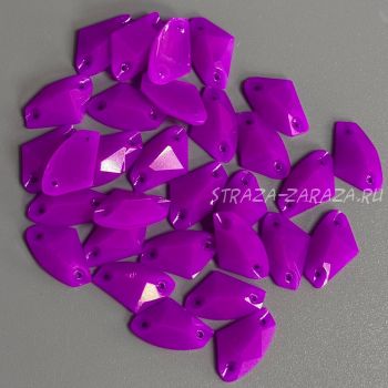 Глянцевые Пластиковые Пришивные Стразы Fluo_Violet Галактик 9*14 мм