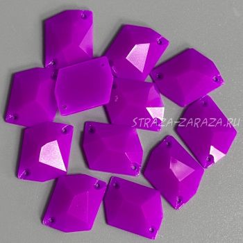 Глянцевые Пластиковые Пришивные Стразы Fluo_Violet Космик 13*17 мм