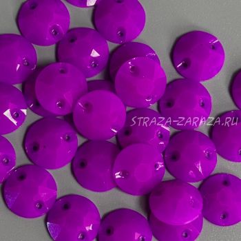 Глянцевые Пластиковые Пришивные Стразы Fluo_Violet Сириус 14 мм