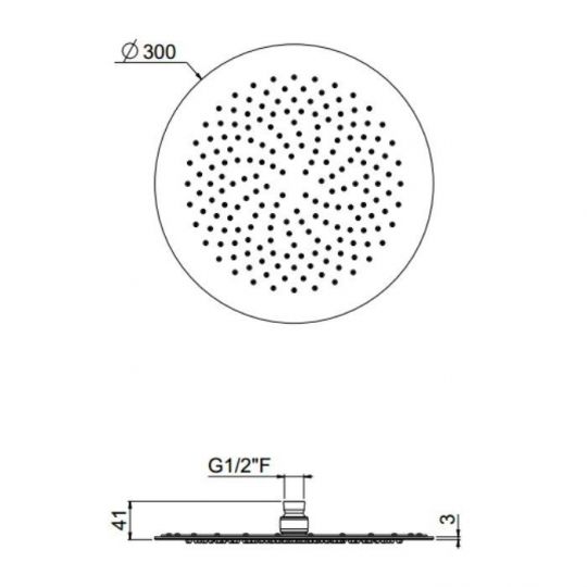 Верхний душ  300 мм  Carimali MySlim SLM0003CRX схема 2