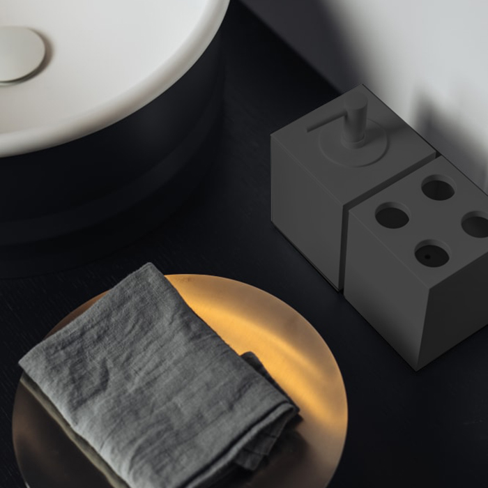 Изображение Стакан Agape Sen для зубных щеток подвесной цвет: черный матовый