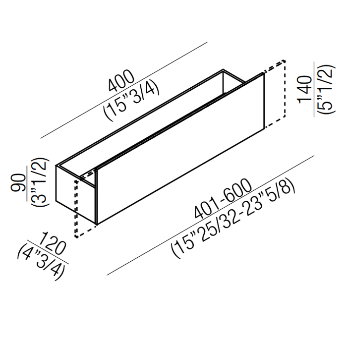 Полочка Agape Sen 40см с удлинённой передней частью 60см цвет: черный ФОТО