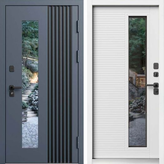 Входная дверь Termo-door Фортис - Белый софт, белый короб с терморазрывом и стеклопакетом