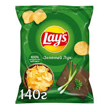Чипсы ”Lays” со вкусом зеленого лука 140г