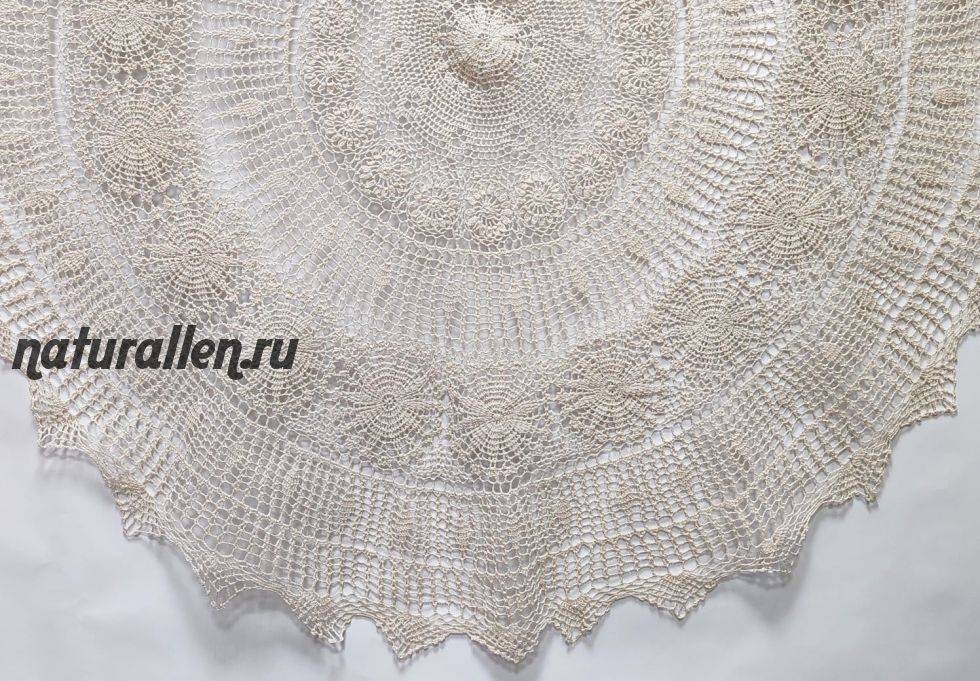 Скатерть ручной вязки из 100% хлопка (окружность 150 см)