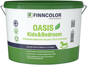 Краска для Детских Комнат и Спален Finncolor Oasis Kids Bedroom 0.9л Белая, Глубокоматовая / Финнколор Оазис Кидс Бэдрум