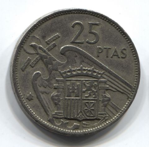 25 песет 1969 (тип 1957) Испания