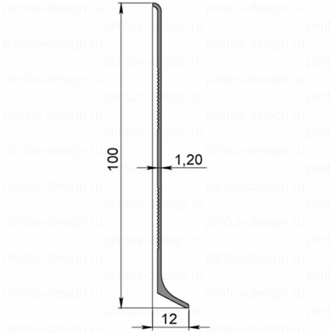Алюминиевый плинтус ПЛ-100 мм