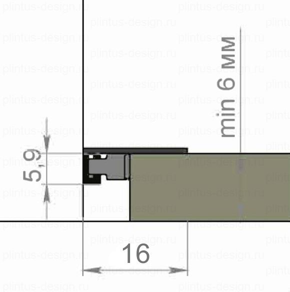 Микроплинтус 620 чёрный анодированный, 6м
