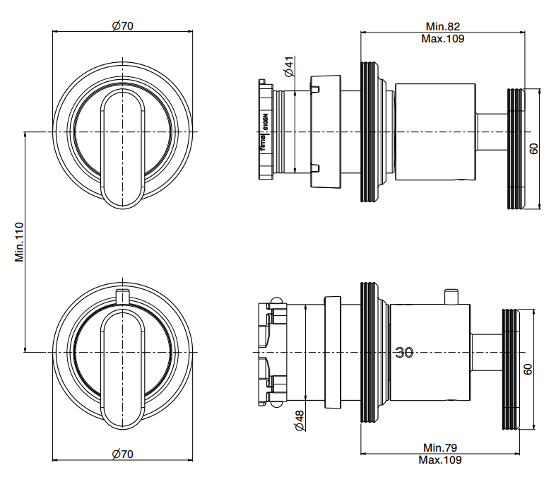 Однорычажный термостатический смеситель Fima - Carlo Frattini Park Lane встраиваемый для душа F1333N7 ФОТО