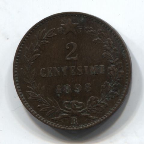 2 чентезимо 1898 XF Италия