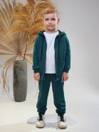 328-ИЗ. Костюм детский на молнии, изумрудный, 3-х нитка без начеса