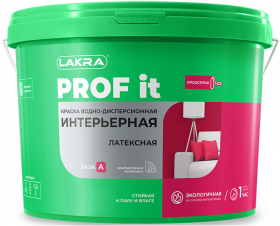 Краска Латексная Интерьерная Lakra Prof It 3кг Водно-Дисперсионная, Белая / Лакра Проф Ит.