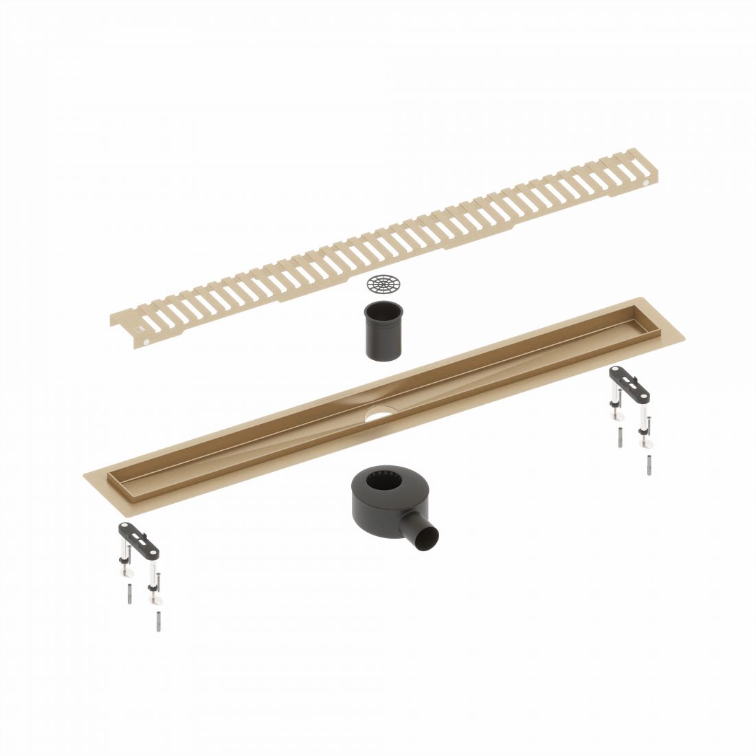Душевой лоток TIMO Drain System 900 с вставкой lines", Золото матовое (DS230109/17)"