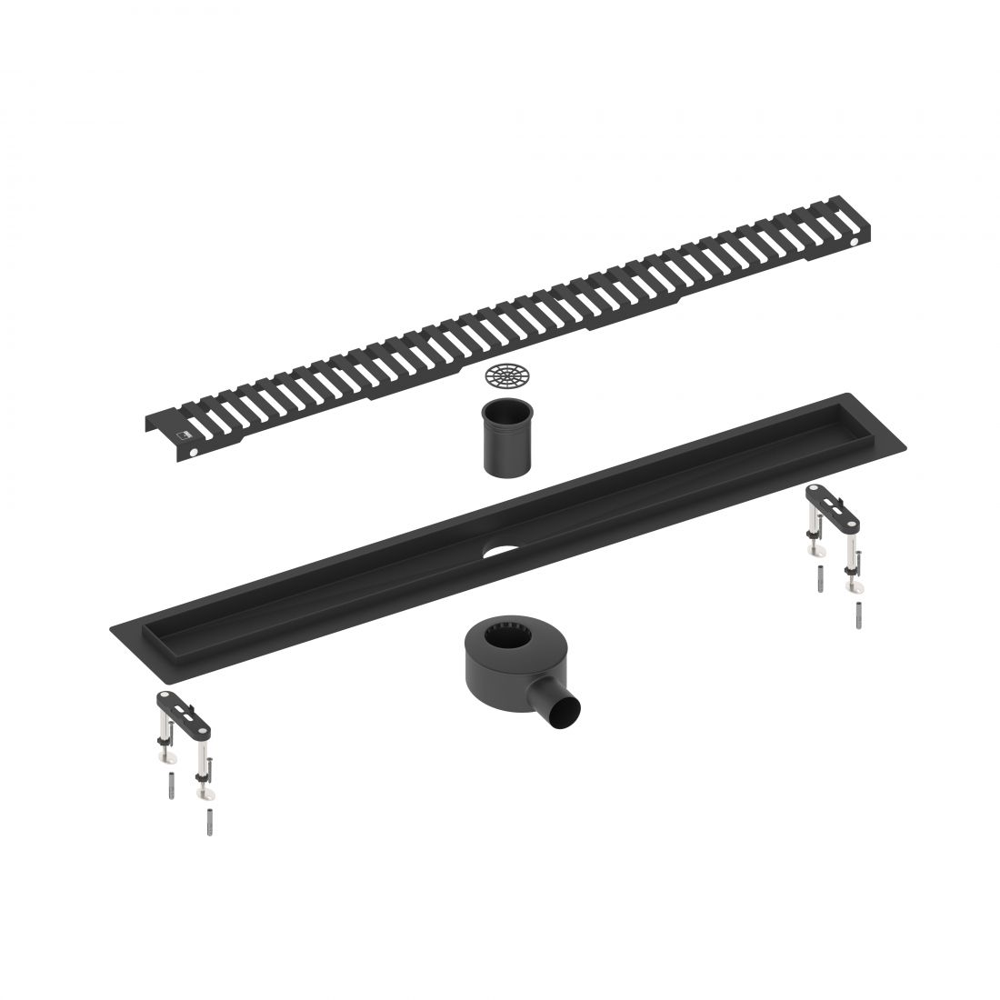 Душевой лоток TIMO Drain System 900 с вставкой lines", Чёрный (DS230109/03)"