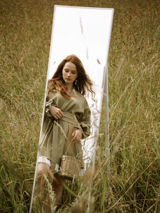 Жакет кимоно из крапивы травяной с регулируемыми рукавами