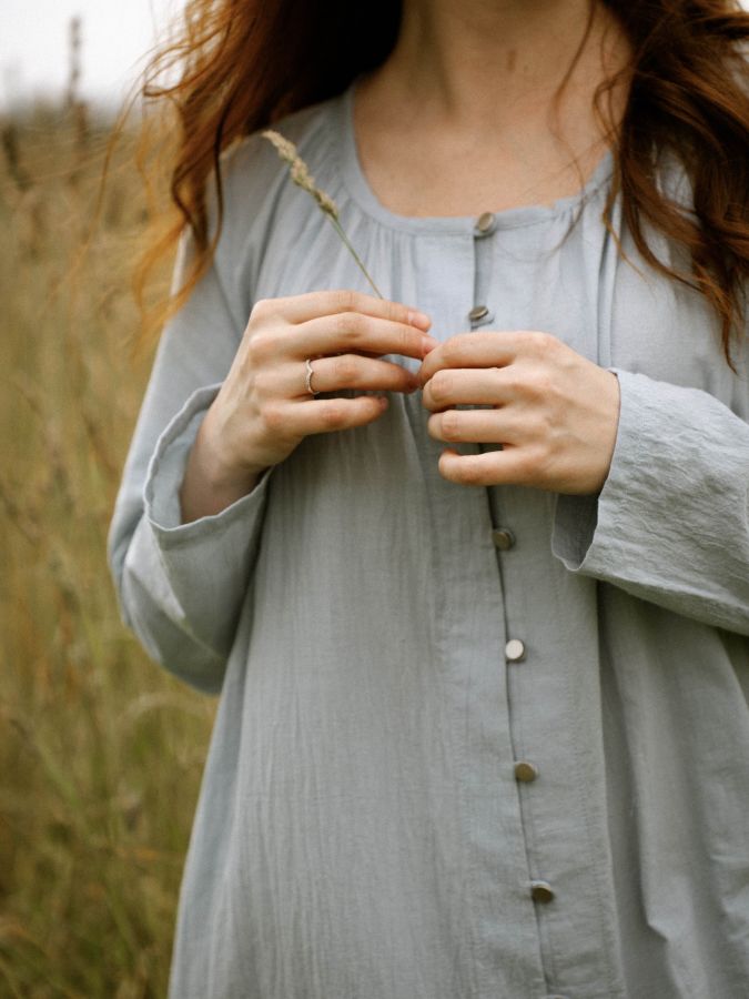 Платье Foresta из хлопка голубое