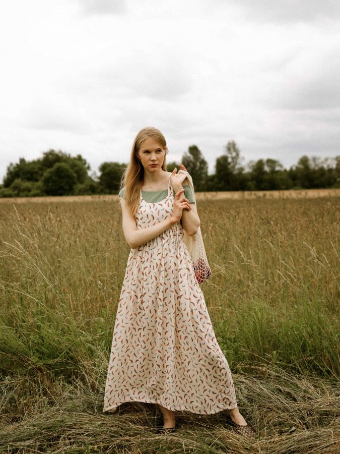 Сарафан из бамбука "Перья"