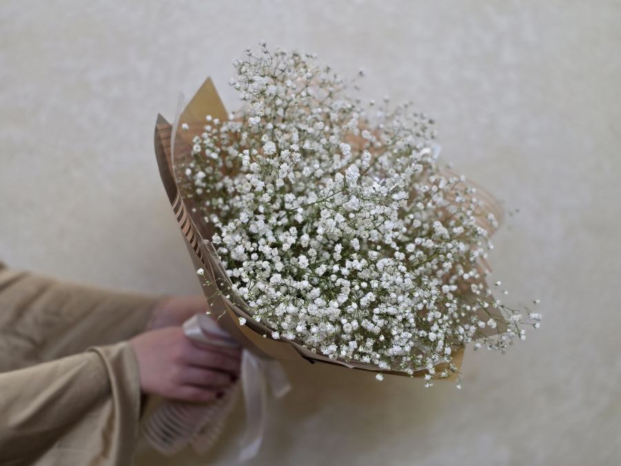 Букет из белых гипсофил