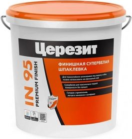 Шпатлевка Финишная Полимерная Ceresit IN 95 Premium 25кг Белая для Внутренних Работ / Церезит