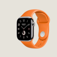 Часы Apple Watch Hermès Series 10 GPS + Cellular 46mm Silver Titanium Case with Orange Sport Band M/L