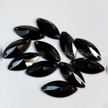 Глянцевые Пластиковые Пришивные Стразы Jet Наветта 15*28 мм