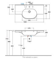 Раковина Globo Mode ME100 100 х 49 схема 2
