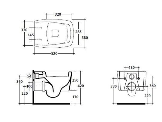 Унитаз подвесной Galassia Sa02 8971 схема 2