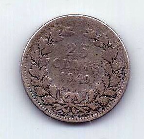 25 центов 1849 Нидерланды