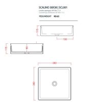 Раковина Artceram Scalino SCL001 38х38 цвет белый схема 2 Раковина Artceram Scalino SCL001 38х38 цвет белый схема 2