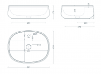 Овальная раковина Artceram Whisky WHL003 53x42 см схема 2