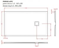 Керамический душевой поддон Artceram Lapis PDR02 схема 2