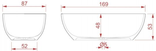Отдельностоящая ванна из искусственного камня Artceram File 2.0 169x87 FLW001 схема 2