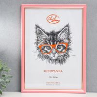Фоторамка для фото 25?35 см, пластик, розовый с золотом, (пластиковый экран)