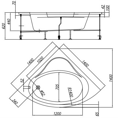 Гидромассажная акриловая ванна Kolpa-San DIVANTE 140x140 ФОТО