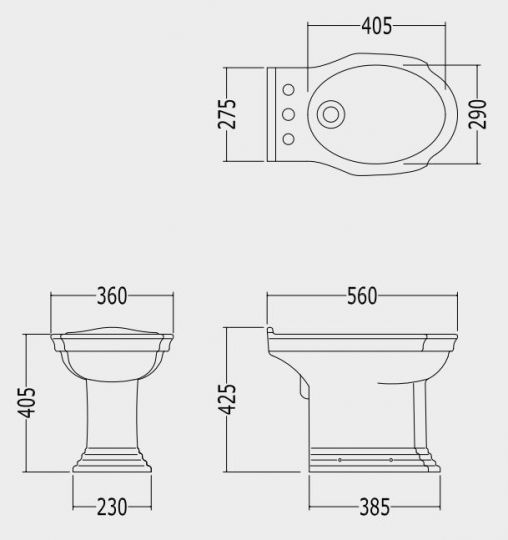 Напольное биде Devon&Devon Westminster схема 2