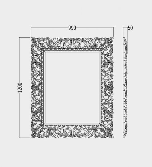 Зеркало в ванную Devon&Devon Black Richard 99х120 схема 2