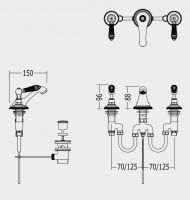 Devon&Devon Black Diamond смеситель для биде BLD75 схема 2