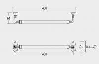 Вешалка для полотенец Devon&Devon Mayfair DD102 48 см схема 2 Вешалка для полотенец Devon&Devon Mayfair DD102 48 см схема 2