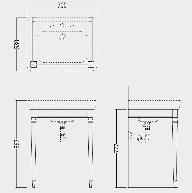 Консоль под раковину Devon&Devon Duke Console 70х53 ФОТО