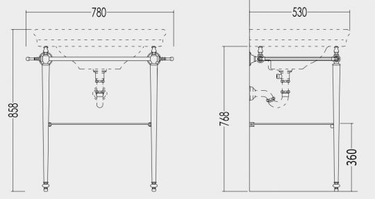 Консоль под раковину Devon&Devon Etoile Console 78х53 схема 2