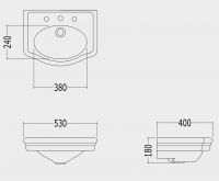 Раковина Devon&Devon New Etoile 53х40 схема 2