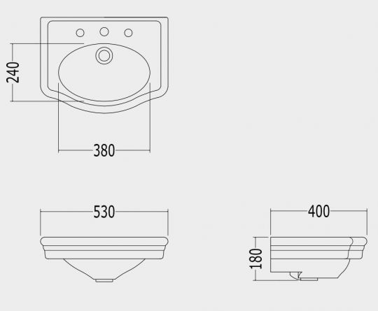 Раковина Devon&Devon New Etoile 53х40 схема 2