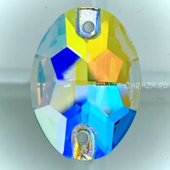 K9 Luxe Пришивные Стразы Crystal_AB Овал 13*18 мм