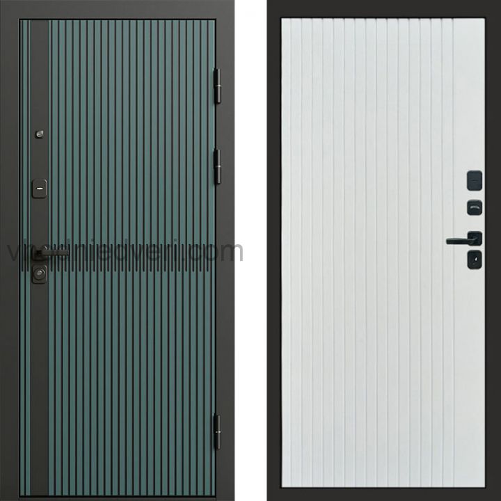 Входная дверь Termo-door Граунд velutto verde - FLAT Белый софт
