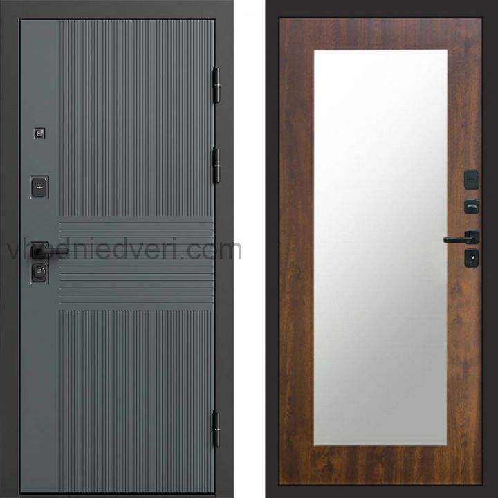 Входная дверь Termo-door Селект Графит - Зеркало триумф Дуб
