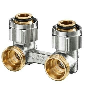 Узел Multiflex F ZB 3/4" НГ х 3/4" НР, угловой, никелированный, Oventrop