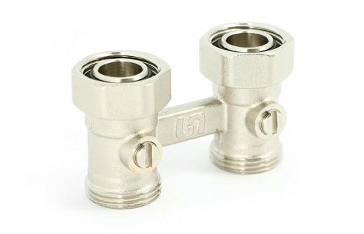 Узел прямой НВ 3/4" EK х 3/4" EK радиаторный со встроенными кранами 2-трубная система Uni-fitt