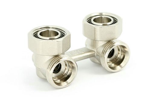 Узел угловой НВ 3/4" EK х 3/4" EK радиаторный со встроенными кранами 2-трубная система Uni-fitt