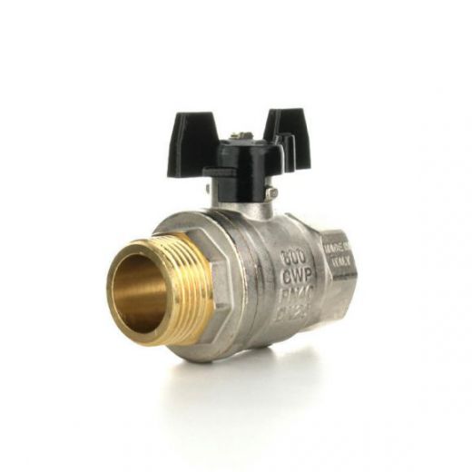 Кран шаровой Strong T НВ 1/2", бабочка ELSEN